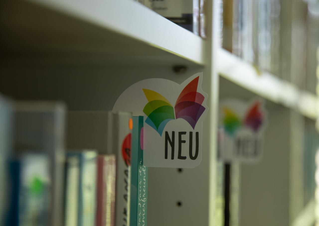 Regal mit neuen Büchern